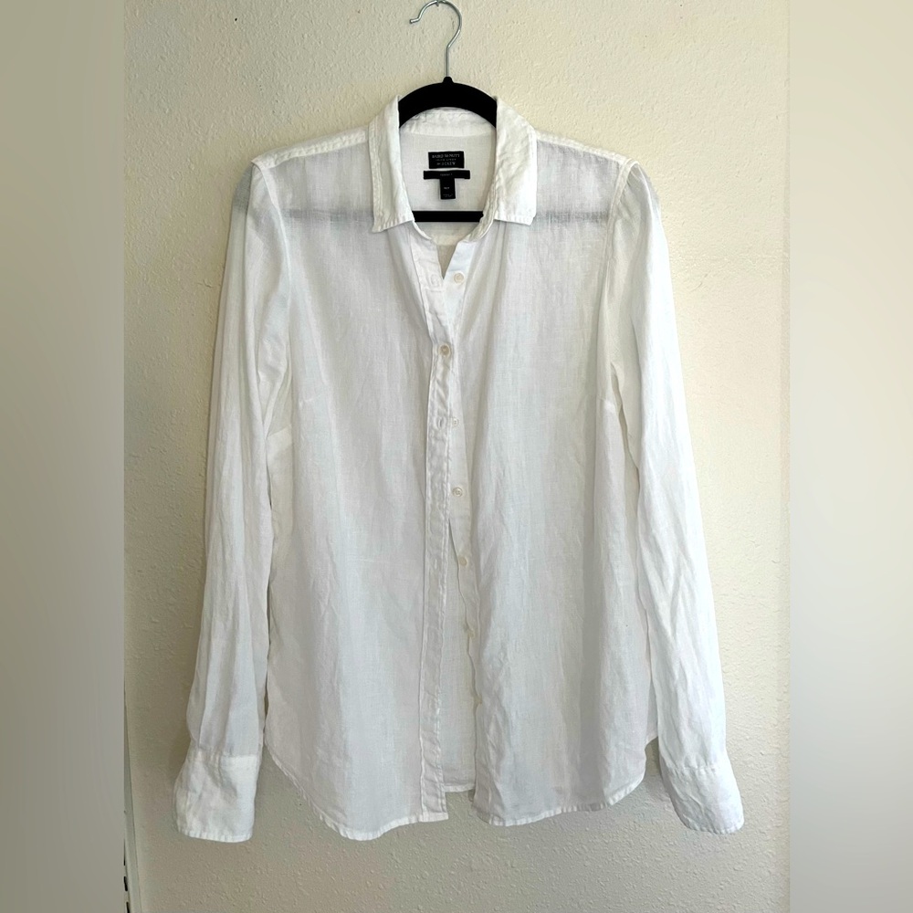 J. Crew Slim-fit Baird McNutt Irish White Linen Shirt - size 10 Tall